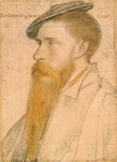 Hans holbein the younger Portrait of William Reskimer. Coloured chalks on pink-primed paper oil painting picture